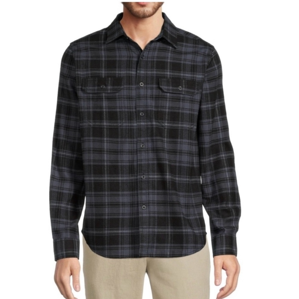 George, Super Soft, Long Sleeve Plaid Flannel Shirt, Men’s Size S (34-36)